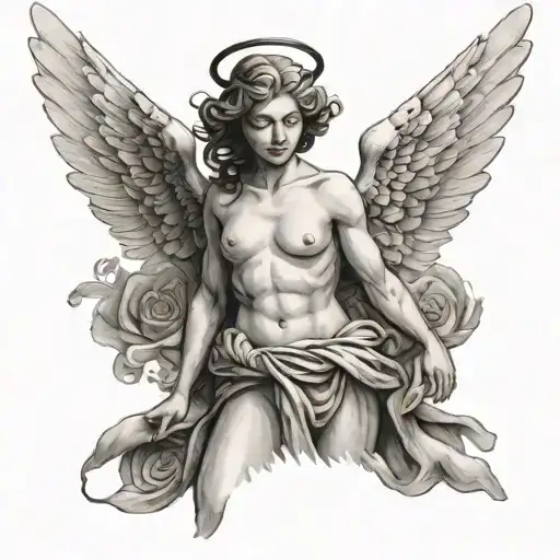 Angel With Wings Opened