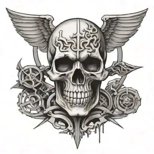 Skull And Rammstein Logo Incorporated