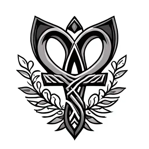 Ethiopian Style Tattoo With Ankh Symbol