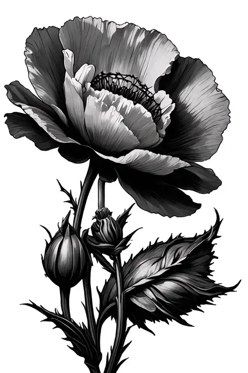 Fineline Anzac Poppy With Barbed Wire Stem Wrapped