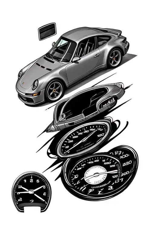 Porsche 911 With Speedometer In The Background Sleeve