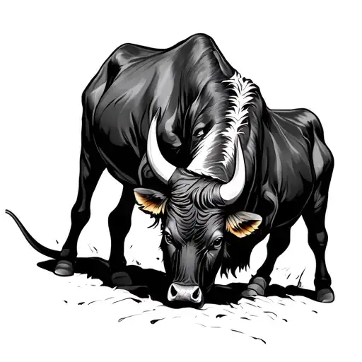 Bulls Headbutting Each Other