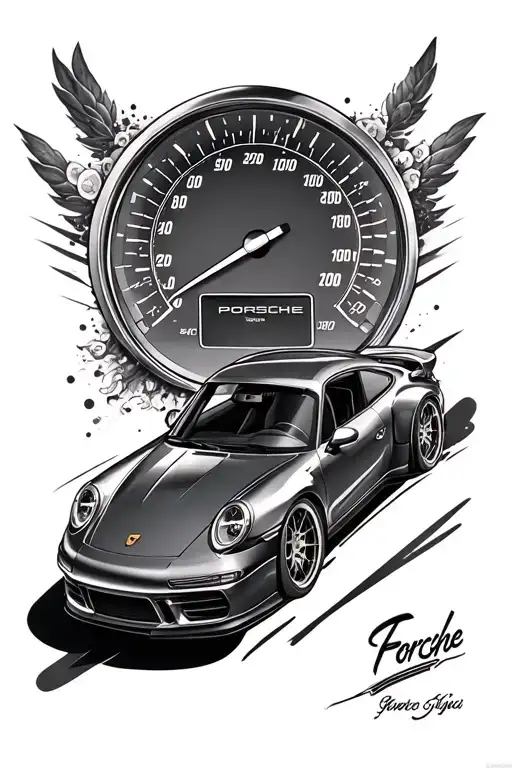 Porsche 911 With Speedometer In The Background Sleeve