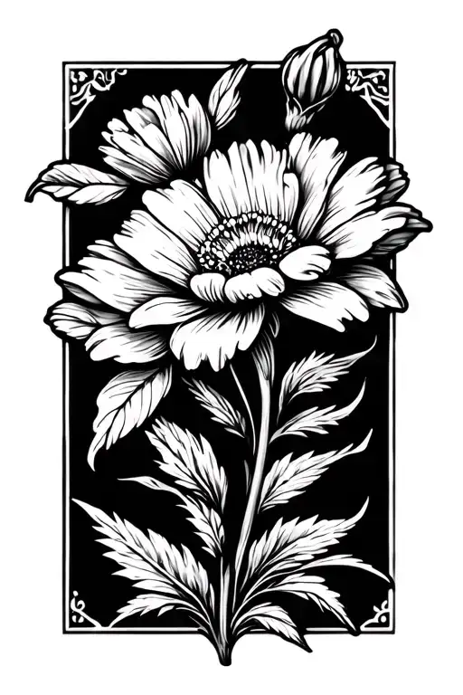 Small Flower Filler Tattoo Design Stencil Art
