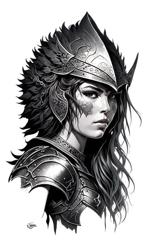 Women Warrior In Full Armour