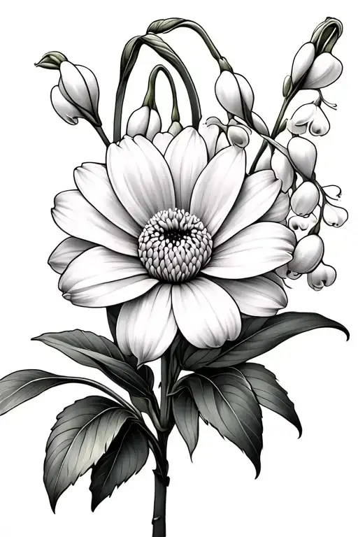 Lilly Of The Valley Flower With Chrysanthemum Flower