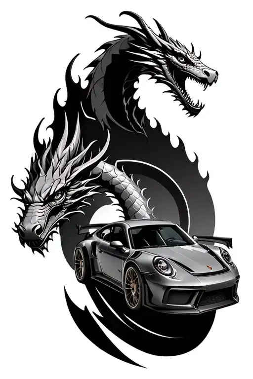 Porsche 911 Gt3 Rs Sleeve With A Dragon