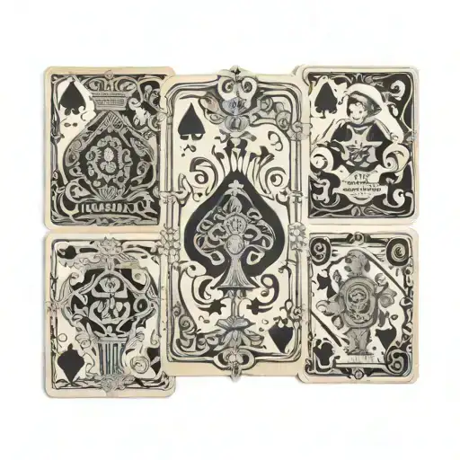 4 Deck Of Diamond Playing Cards With 1947