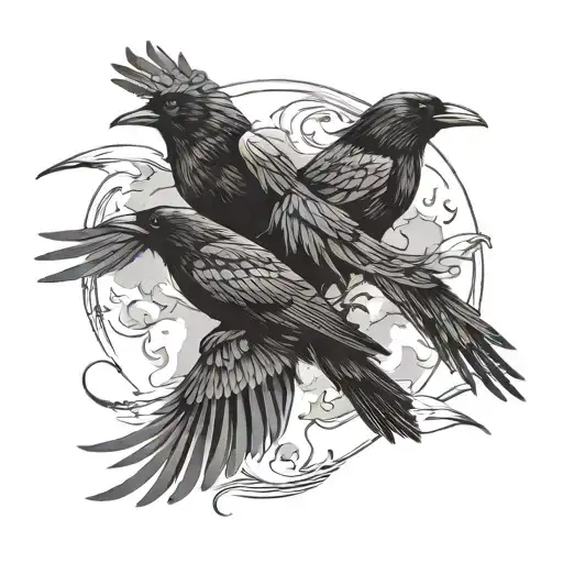 Three Crows Flying