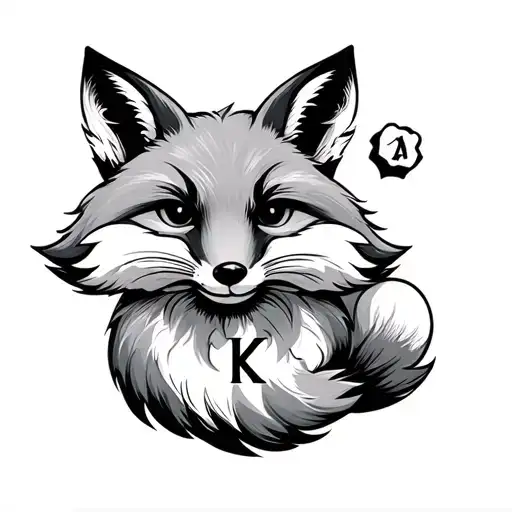 Fox In A Cloud With A Letter K For Elbow
