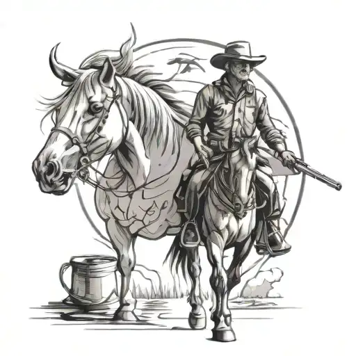 Tattoo Alluding To Agronomy And The Cowboy Style