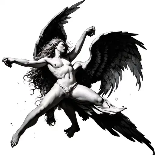 Falling Angels Fighting Demons