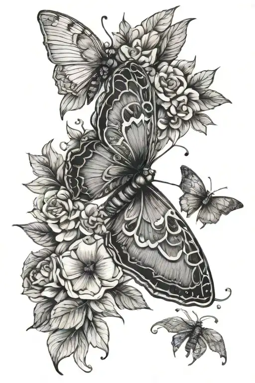 Floral Moth Mystic Moon Phases