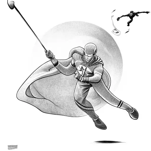 Snake Fighting Superman Playing Golf