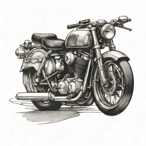 A Tattoo Design Of A Coffee Cup Morphing Into A Motorcycle