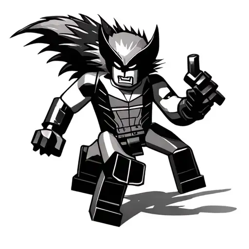 Lego Wolverine Fighting Lego Sabretooth