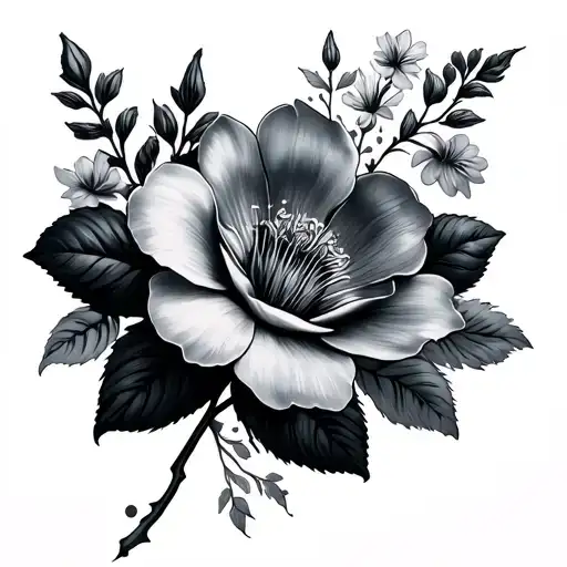 Lighting Strike And Flowers