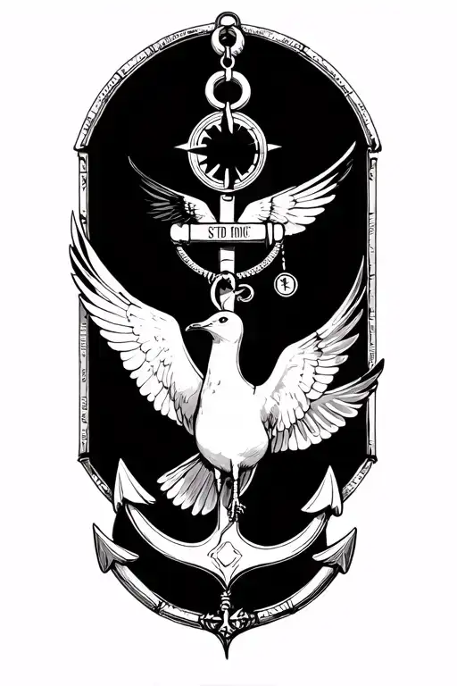 Compass Seagull Anchor Hanging