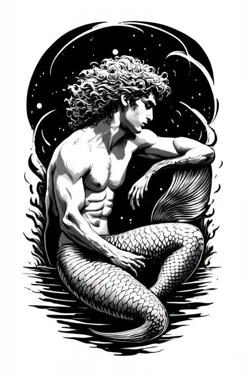 Black Merman Sunbathing