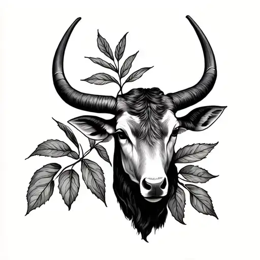 Taurus Zodiac Sign And Coffee Plant Minimalist
