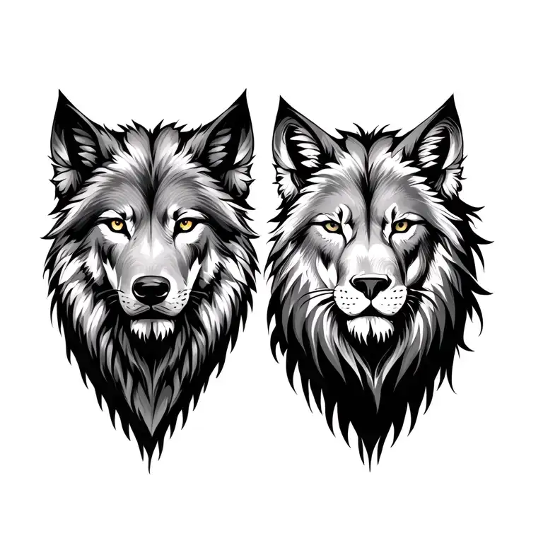 Wolf And Lion
