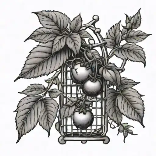 Tomato Plant With Cage
