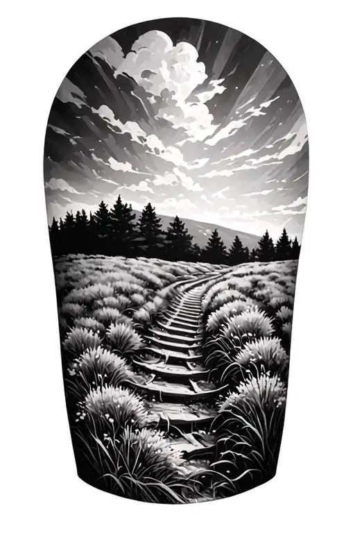 A Lower Arm Sleeve Of A Track Through Heather Moorland