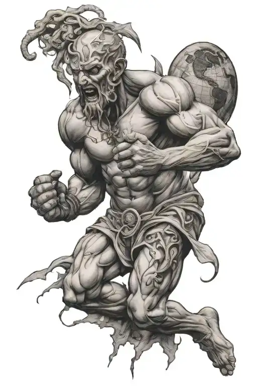 Atlas Holding The World Up From Hell