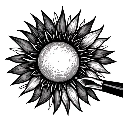 Sunshine Being Colored With A Paintbrush