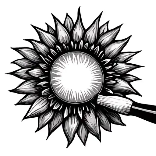 Sunshine Being Colored With A Paintbrush