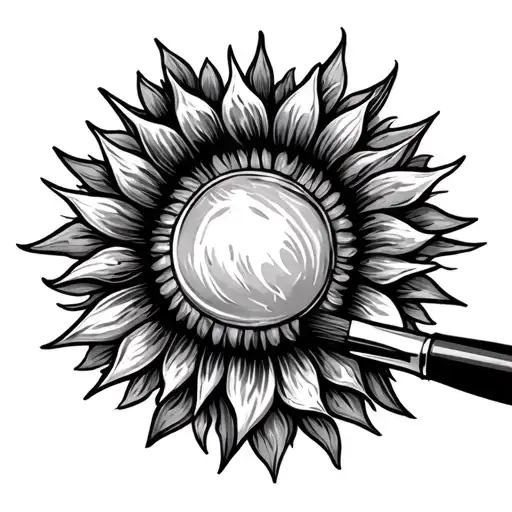 Sunshine Being Colored With A Paintbrush