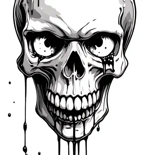 A Skull With Bleeding Eyes And Beer