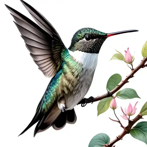 Hyper-realistic Hummingbird Perched With 1 Beak