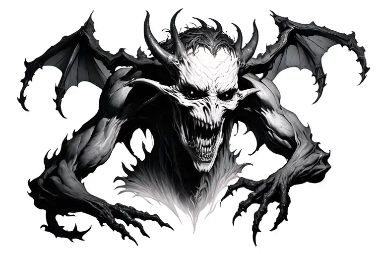 Femanine Demonic Creature Combining Elements