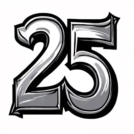 The Number 25 Combined With The Letters S And C