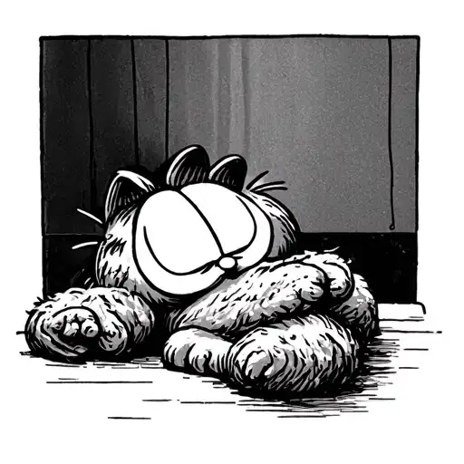 Garfield Sleeping Dreaming Of Fried Chicken