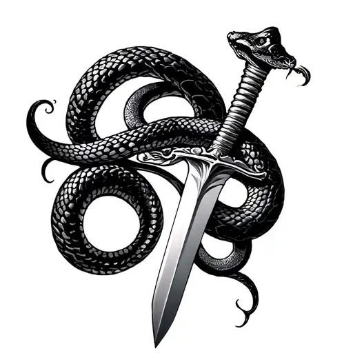 Snake Around Sword