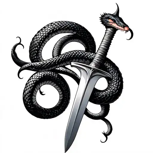 Snake Around Sword