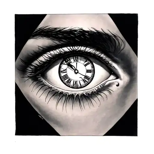 Eyes And Clock Surrounded