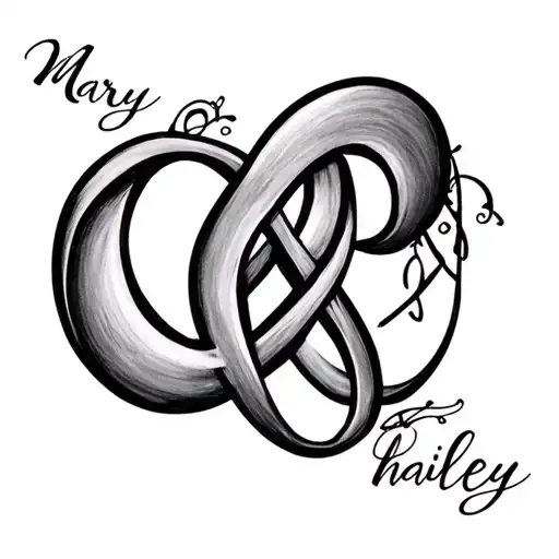 Infinity Symbol With Names Mary And Hailey