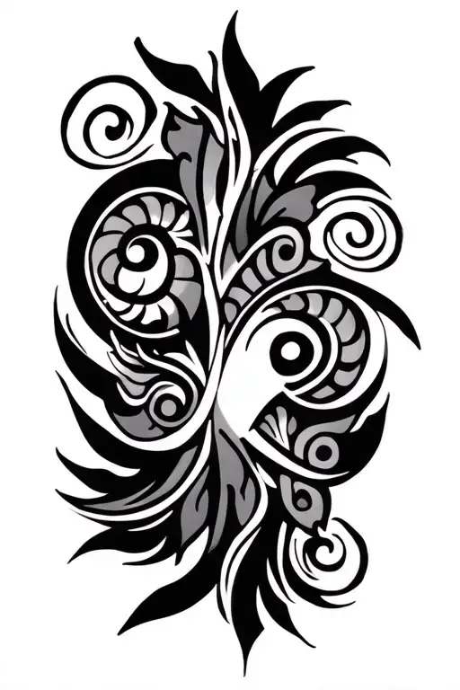 Maori Tattoo Design Featuring