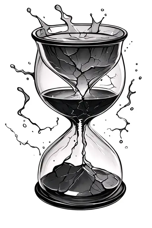 Hour Glass Cracked With Mist Coming Out