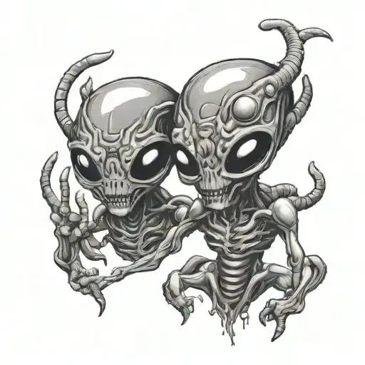 Couple Of Aliens Having Fun