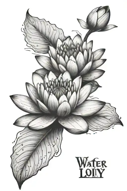 Water Lily Flower With Words