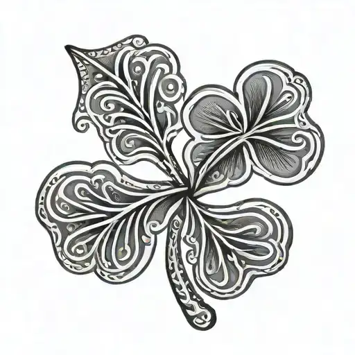 Silver Fern Irish Shamrock Intertwined