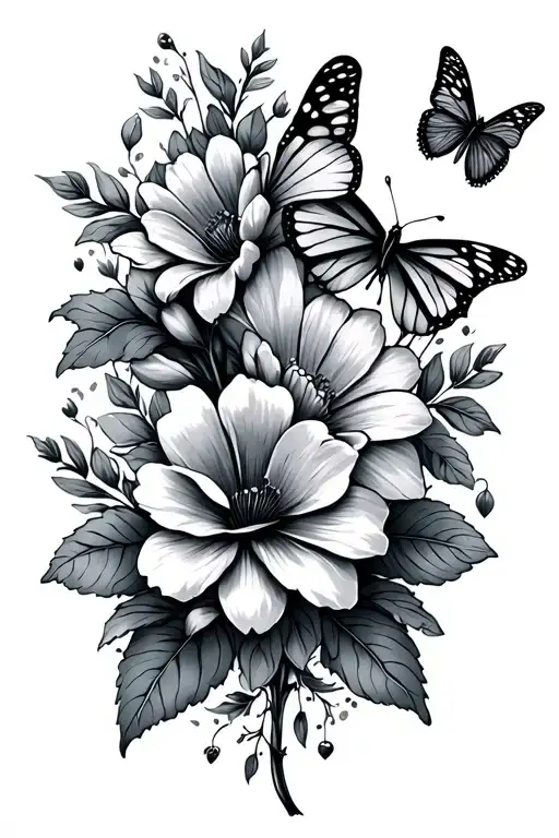 Flowers And Butterflies