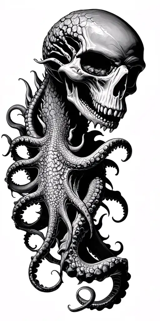 Skull Kraken Sea Monster