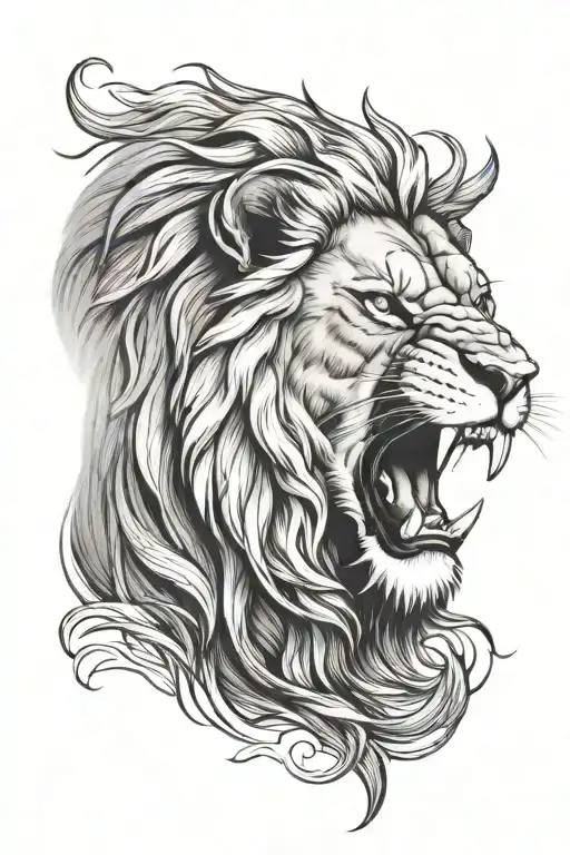 Growling Lion Roaring