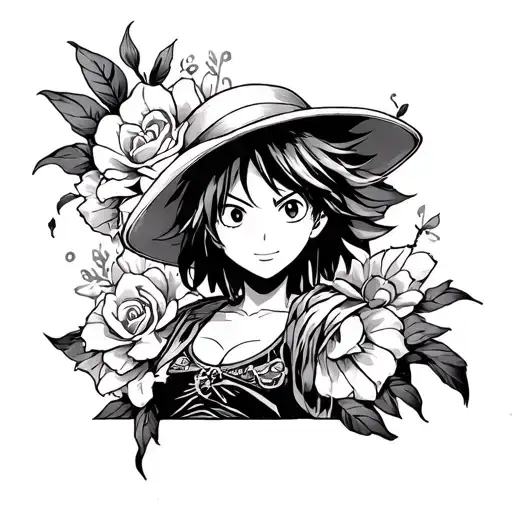 One Piece Anime Tattoo On Forearm