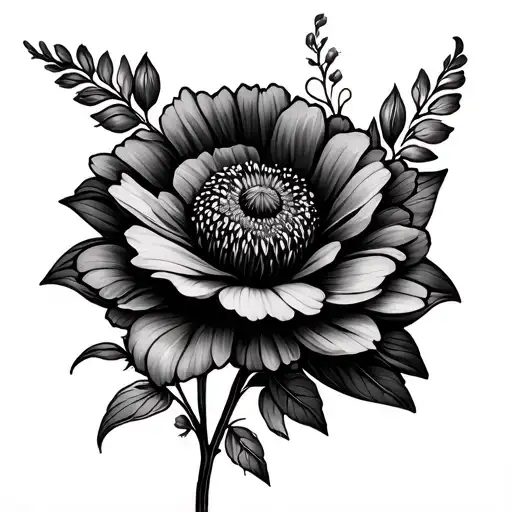 Black And White Flower Tattoo For The Forearm Included April September July August Flowers